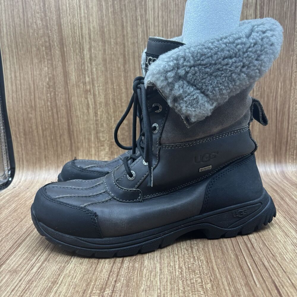 UGG Men Size‎ 8 Gray  Waterproof Fur Vibram Leather Snow Gore-Tex Boots READ - Picture 4 of 10